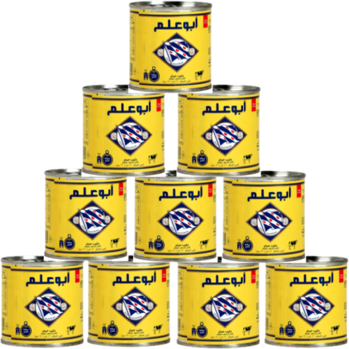 عشرة علب حليب ابو علم 170 جرام